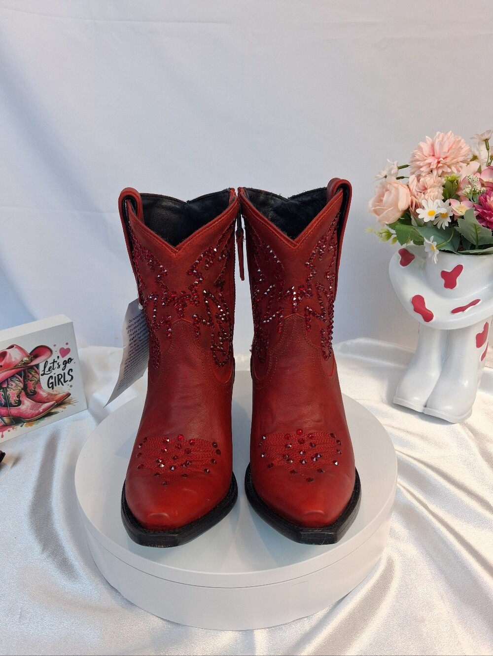 LANE Smokeshow Cowgirl Boots W/ SWAROVSKI Crystals 7.5 - Picture 3 of 11